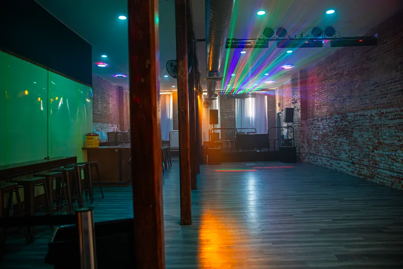 The upstairs floor under the lasers
